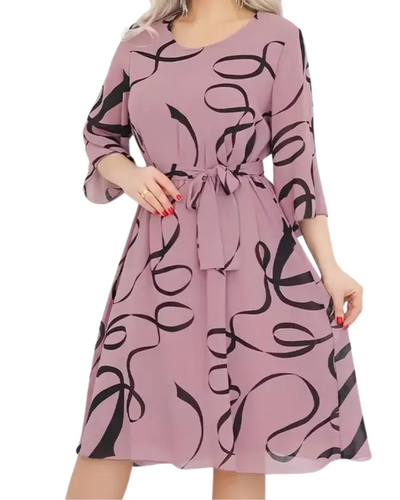 Ella | Elegantes lockeres Midikleid mit gerafften Ärmeln
