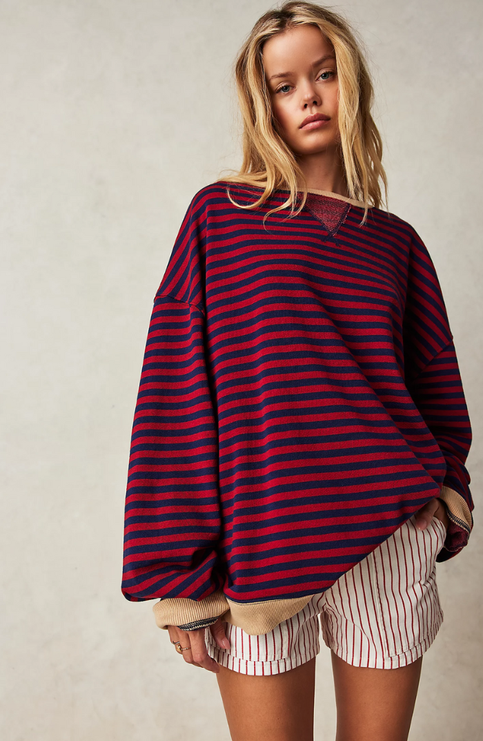 MANA | Gestreifter Oversized-Pullover