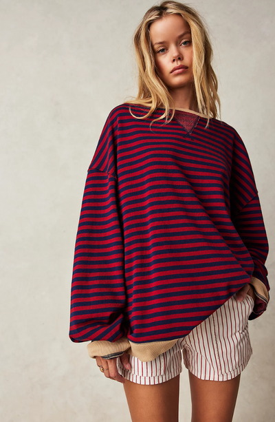 MANA | Gestreifter Oversized-Pullover