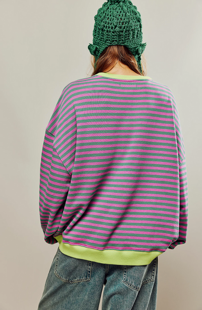 MANA | Gestreifter Oversized-Pullover